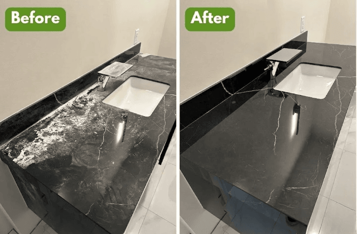 Professional floor cleaning result