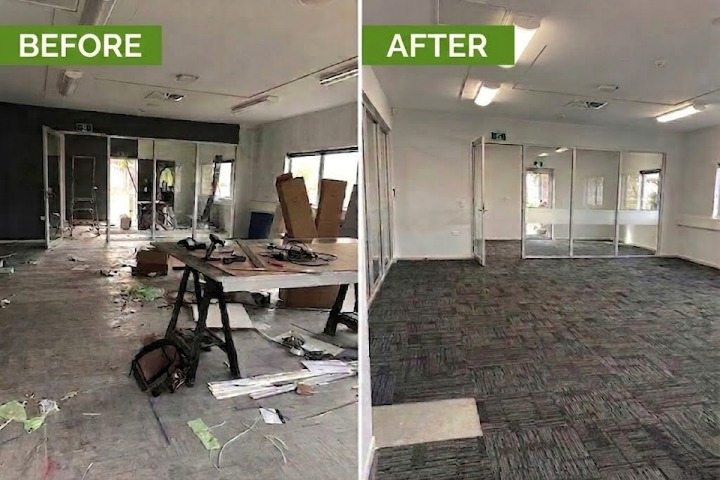 Professional floor cleaning result