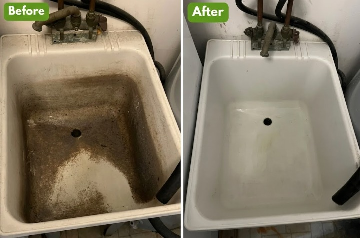 Before and after professional cleaning results
