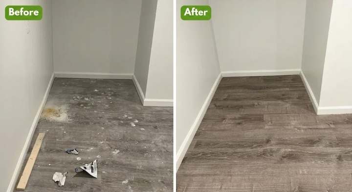 Before and after professional cleaning results