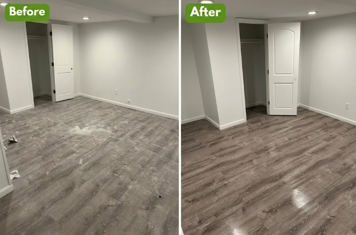 Before and after professional cleaning results
